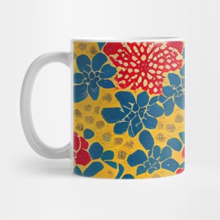 Japanese traditional flower pattern, ukiyo e style Mug